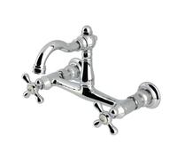 Kingston Brass KS3251AX - Rubinetto da cucina a parete, stile vintage, cromato lucido