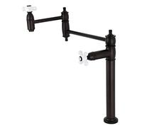 Kingston Brass KS3705PX Restauro Deck Mount Pot Filler, olio strofinato bronzo