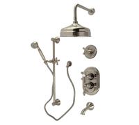 Kingston Brass KSK36380AX Restauro Vasca Termostatica e Sistema Doccia, Nichel Spazzolato