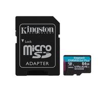 Kingston Canvas Go! Plus microSD Scheda di memoria Classe 10, UHS-I 64 GB microSDXC 170R A2 U3 V30 Card + adattatore