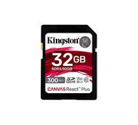 Kingston Canvas React Plus 32GB SDHC Speicherkarte UHS-II 300R/260W U3 V90 for Full HD/4K/8K - SDR2/32GB