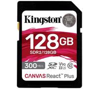 Kingston Technology 128GB Canvas React Plus SDXC UHS-II 300R/260W U3 V90 for Full HD/4K/8K