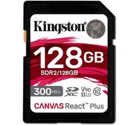 Kingston Scheda di memoria SDXC Canvas React Plus da 128 GB UHS-II 300R/260 W U3 V90 per Full HD/4K/8K - SDR2/128 GB