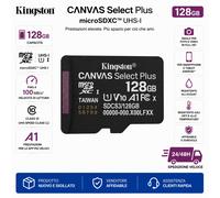 Kingston Canvas Select Plus microSD 128GB 150MB/s A1 Gen3 SDCS3 Senza Adattatore