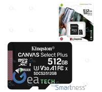 KINGSTON CANVAS SELECT PLUS MicroSd HC SDCS2 MicroSdX 512GB CL10 100MB/S