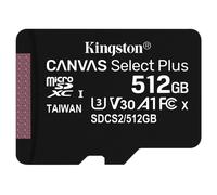 Kingston Technology Scheda micSDXC Canvas Select Plus 100R A1 C10 da 512GB confezione singola senza adattatore