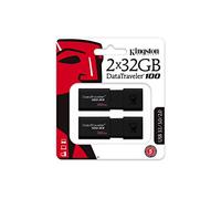 Kingston DataTraveler 100 G3-DT100G3/32GB-2P, USB 3.0, PenDrive, 32 GB, 2 Pezzi, Nero