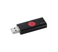 Kingston DataTraveler 106 DT106/64GB Flash Drive da 64 GB, USB 3.0, Rosso/Nero