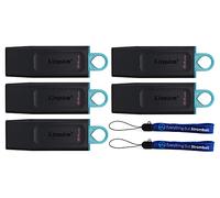 Kingston DataTraveler Exodia 64GB USB 3.2 (Bulk 5 Pack) Flash Drives for Computer or Laptop (DTX/64GB) Bundle with 2 Everything But Stromboli Lanyards