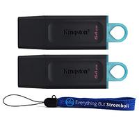Kingston DataTraveler Exodia 64GB USB 3.2 Flash Drives (Bulk 2 Pack) Type-A Drive Gen 1 High Speed PenDrive for Computer, Laptop, PC (DTX/64GB) Bundle with (1) Everything But Stromboli Lanyard