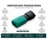 Kingston Technology DataTraveler 256GB USB3.2 Gen1 Exodia M (Nero + Verde ottanio)