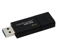 Kingston DT100G3/8 GB DataTraveler 100 G3, USB 3.0, 3.1 Flash Drive, 8 GB, Nero