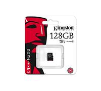 Kingston Flash Card MicroSDXC da 128 GB, Class 10, w/o Adattatore, Nero