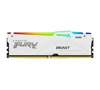 Kingston FURY Beast Bianco RGB 16GB 6000MT/s DDR5 CL36 DIMM Memoria Gaming per Computer Fissi Modulo Singolo AMD EXPO/ Intel XMP - KF560C36BWE2A-16