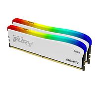 Kingston FURY Beast Bianco RGB Special Edition 16GB 3600MT/s DDR4 CL17 DIMM Memoria para Memoria per Computer, Kit de 2, KF436C17BWAK2/16