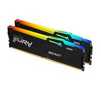 Kingston FURY Beast Nero RGB 32GB (2x16GB) 6000MT/s DDR5 CL36 DIMM Memoria Gaming per Computer Fissi Kit da 2 AMD EXPO/ Intel XMP - KF560C36BBE2AK2-32