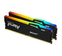 Kingston FURY Beast Nero RGB 32GB (2x16GB) 6400MT/s DDR5 CL32 DIMM Memoria Gaming per Computer Fissi Kit da 2 AMD EXPO/ Intel XMP - KF564C32BBEAK2-32