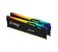 Kingston FURY Beast Nero RGB 64GB (2x32GB) 6400MT/s DDR5 CL32 DIMM Memoria Gaming per Computer Fissi Kit da 2 Intel XMP - KF564C32BBAK2-64