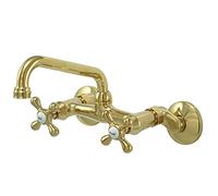 Kingston KS213PB - Rubinetto da cucina vittoriano a due maniglie, in ottone lucido