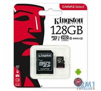 KINGSTON MICRO SD 128GB CLASSE 10 SCHEDA MEMORIA SMARTPHONE TABLET CANVAS SELECT