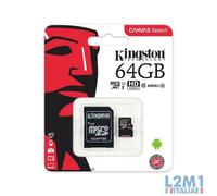 KINGSTON MICRO SD 64GB CLASSE 10 SCHEDA MEMORIA HUAWEI HONOR CANVAS SELECT