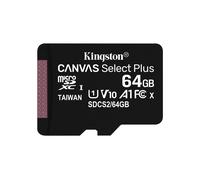 Kingston Technology Canvas Select Scheda micSDXC Plus 100R A1 C10 da 64GB + adattatore