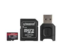 Kingston MLPMR2/256GB Schede microSD, 256GB microSDXC React Plus SDCR2, Con Adattatore SD e MLPM Lettori Media