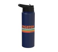 Kingston Retro Personalizzato Nome Vintage Stripes Stainless Steel Insulated Water Bottle