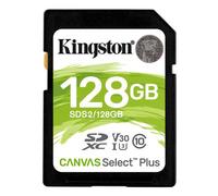 scheda sdxc 128gb sds2-128gb uhs-i kingston sd canvas select plus 100 mb/s in lettura, classe di velocità uhs-i, u1, v10 sdhc