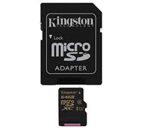 Kingston SDCA10 Scheda microSDHC/SDXC 64GB con adattatore Micro SD [Vecchio Modello]