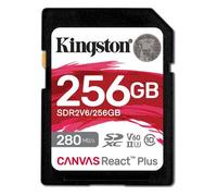 Kingston Technology 256GB Canvas React Plus SDXC UHS-II 280R/150W U3 V60 for Full HD/4K