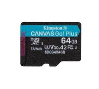 Kingston Canvas Go Plus microSDXC Scheda Di Memoria Gen4 200MB/s A2 U3 V30 64GB Confezione Singola Senza Adattatore-SDCG4/64GBSP