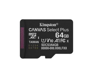 Kingston Technology 64GB micSDXC Canvas Select Plus Gen3 100R A1 [Adattatore SD non incluso] (KTC 64GB Canvas Plus microSD)