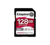 Kingston Technology 128GB Canvas React Plus SDXC UHS-II 300R/260W U3 V90 for Full HD/4K/8K
