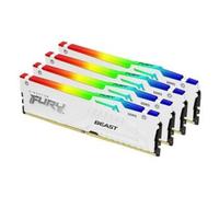 Memoria Kingston Technology FURY Beast 128 GB 5600 MT/s DDR5 CL40 DIMM (Kit da 4 moduli) White RGB XMP [KF556C40BWAK4-128]