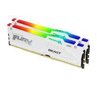 Memoria Kingston Technology FURY Beast 64GB 6400MT/s DDR5 CL32 DIMM (Kit da 2 moduli) White RGB EXPO [KF564C32BWEAK2-64]