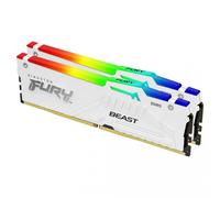 Memoria Kingston Technology FURY Beast 64GB 6400MT/s DDR5 CL32 DIMM (Kit da 2 moduli) White RGB EXPO [KF564C32BWEAK2-64]