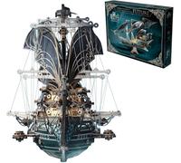 KingStora Kit per modellismo meccanico fai da te, stile steampunk, stile vintage, dirigibile Il signore misterioso, un must per gli appassionati di meccanici futuro (verde scuro)