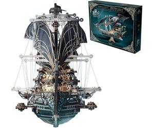 KingStora Kit per modellismo meccanico fai da te, stile steampunk, stile vintage, dirigibile Il signore misterioso, un must per gli appassionati di meccanici futuro (verde scuro)