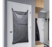 KINGSUSLAY - Sacco portabiancheria da appendere alla porta per raccogliere i capi da lavare, portabiancheria salvaspazio per il bagno, 89 x 56 cm, grigio (Pop Heather Grey)