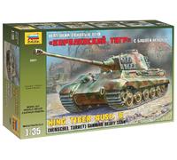 1:35 Zvezda Kingtiger Henschel Kit Z3601 Modellino