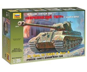 Kingtiger Porsche Tank 1:35 Plastic Model Kit ZVEZDA