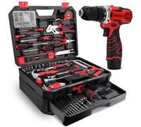 KingTool Kit di attrezzi da 276 pezzi - Kit di attrezzi con trapano elettrico senza fili da 12 V, valigetta con cassetto, set di trapano, perfetto per proprietari di case, fai da te, tuttofare