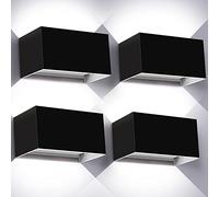 Kingwei 4 Pezzi 20W Applique da Parete Esterno 6000K Bianco Freddo Applique per Esterno con Angolo del Fascio Regolabile Lampade da Parete per Esterni IP65 Applique