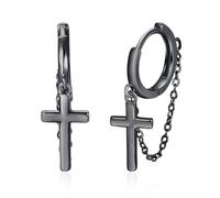 KINGWHYTE Huggie Orecchini a goccia, in argento sterling 925, con runa vichinga, regalo di compleanno per donne e uomini, Argento sterling, Nessuna pietra preziosa