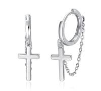 KINGWHYTE Huggie Orecchini pendenti in argento Sterling 925 con rune vichinghe, gioielli di compleanno, regali per donne e uomini, Argento sterling, Nessuna pietra preziosa