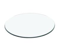 KingWich Tavolo di Vetro Temperato Tondo Superiore/Superficie di Vetro Trasparente Spessa 6 Mm, Bordo Smusso Sicuro, Multiuso per Tavolo da Pranzo, Patio, caffè, Tavolo Finale(Size:55cm)