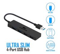 Kingwin Hub USB 4 porte USB 3.0 Data Hub per Mobile SSD, MacBook, Mac Pro/Mini, iMac, Chromebook, Surface Pro, USB Flash Drives, Notebook PC, XPS, e More [Ultra Slim]