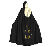 Kingww Dark Shadows In The Moonlight - Mantello con cappuccio per Halloween per uomini e donne: mantello leggero in poliestere con cappuccio, perfetto per cosplay, Halloween e feste in costume