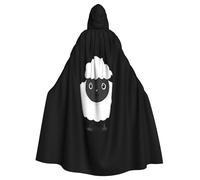 Kingww Happy Little Sheep - Mantello con cappuccio per Halloween per uomini e donne: mantello leggero in poliestere con cappuccio, perfetto per cosplay, Halloween e feste in costume
